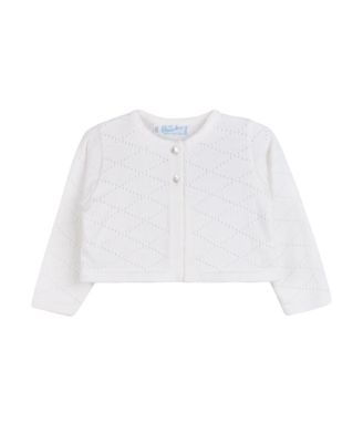 Girls' Diamond Pointelle Cropped Cardigan - Baby