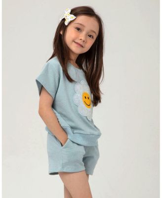 Girls' Metallic Daisy Sweatshirts Set - Baby, Little Kid, Big Kid