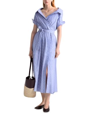 Lydia Striped Tie Waist Midi Dress