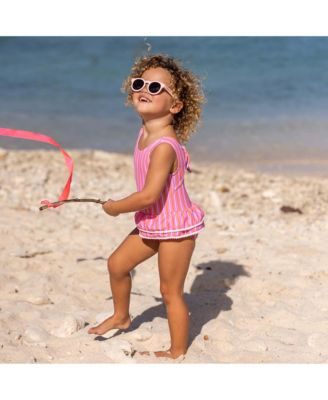 Girls' Stripy Sunset Sustainable Skirt Swimsuit - Baby