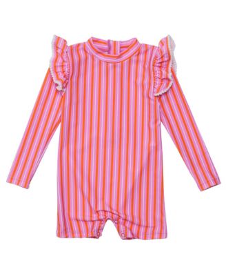 Girls' Stripy Sunset Sustainable Long Sleeve Sunsuit - Baby