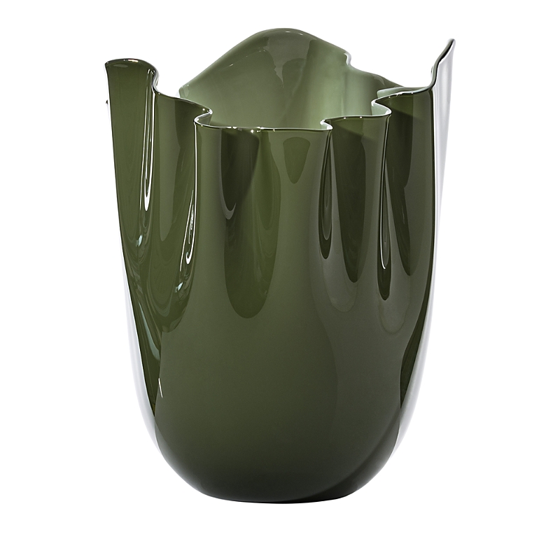 Venini Fazzoletto Vase 60 Oz. In Appl Green