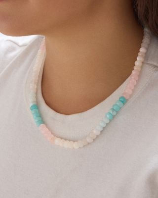 Semi Precious Beaded Necklace, 17"-21"