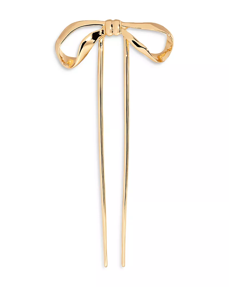Ettika Organica Bow Hair Pin in Gold Tone