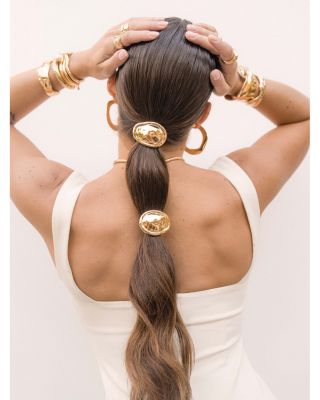 Liquid Lux Oval Hair Tie in Gold Tone