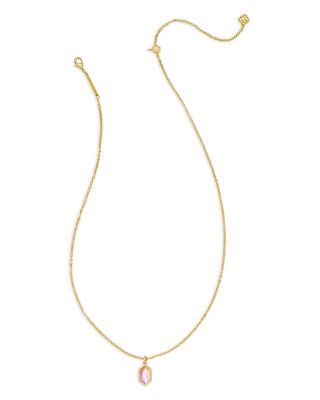 Hallie Mother Of Pearl Pendant Necklace in Gold Tone, 18"