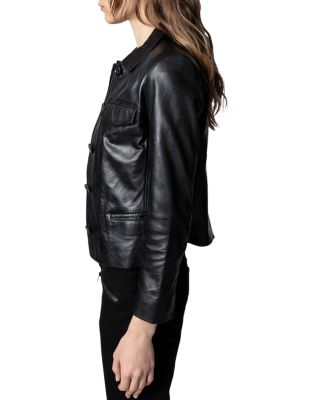 Zadig & Voltaire Liam Leather Button-Up Jacket | Bloomingdale's