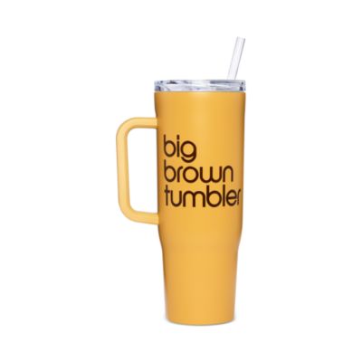 Bloomingdale's Big Brown Tumbler Cup with Lid and Straw - 100% exclusive