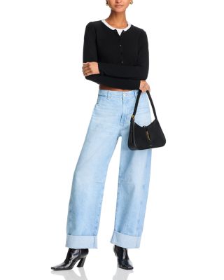 High Rise Cuffed Barrel Leg Jeans in Sunset Blues