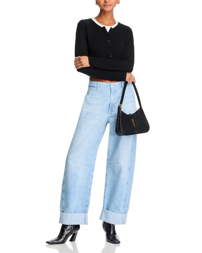 High Rise Cuffed Barrel Leg Jeans Sunset Blues