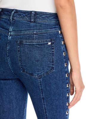 Shailene Studded High Rise Jeans in Oceane