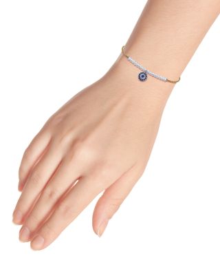 Evil Eye Charm & Freshwater Pearl 18K Yellow Gold Plated Sterling Silver Bolo Bracelet - Exclusive