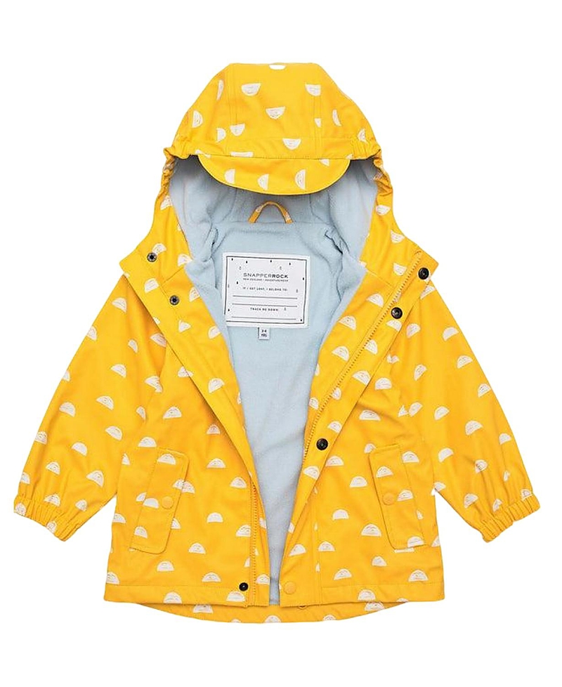 Snapper Rock Unisex Sun Cloud Recycled Waterproof Raincoat - Little Kid In Yellow