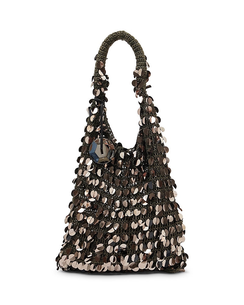 Jw Anderson W Anderson Womens Sequin Woven Hobo Bag Gunmetal