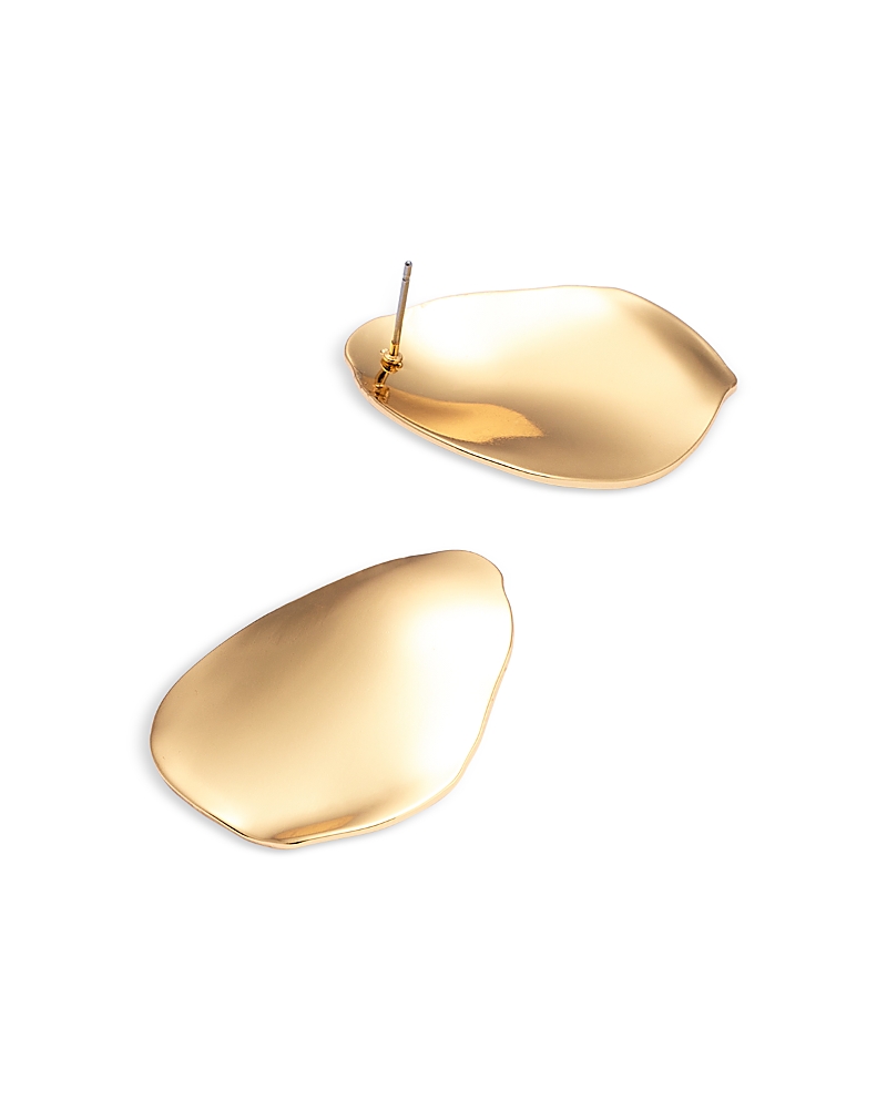Aqua Sculptural Drop Earrings in Gold Tone - Exclusive