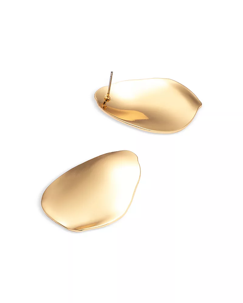 Aqua Sculptural Drop Earrings in Gold Tone - Exclusive