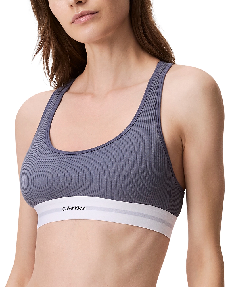 Calvin Klein Lightly Lined Bralette In Grisaille