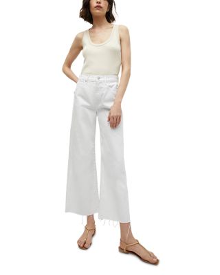 Taylor High Rise Cropped Wide Leg Jeans in White