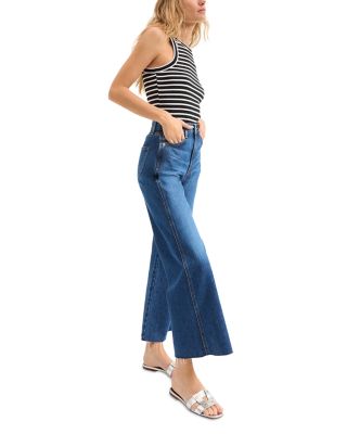 Taylor High Rise Cropped Wide Leg Jeans in Bright Blue
