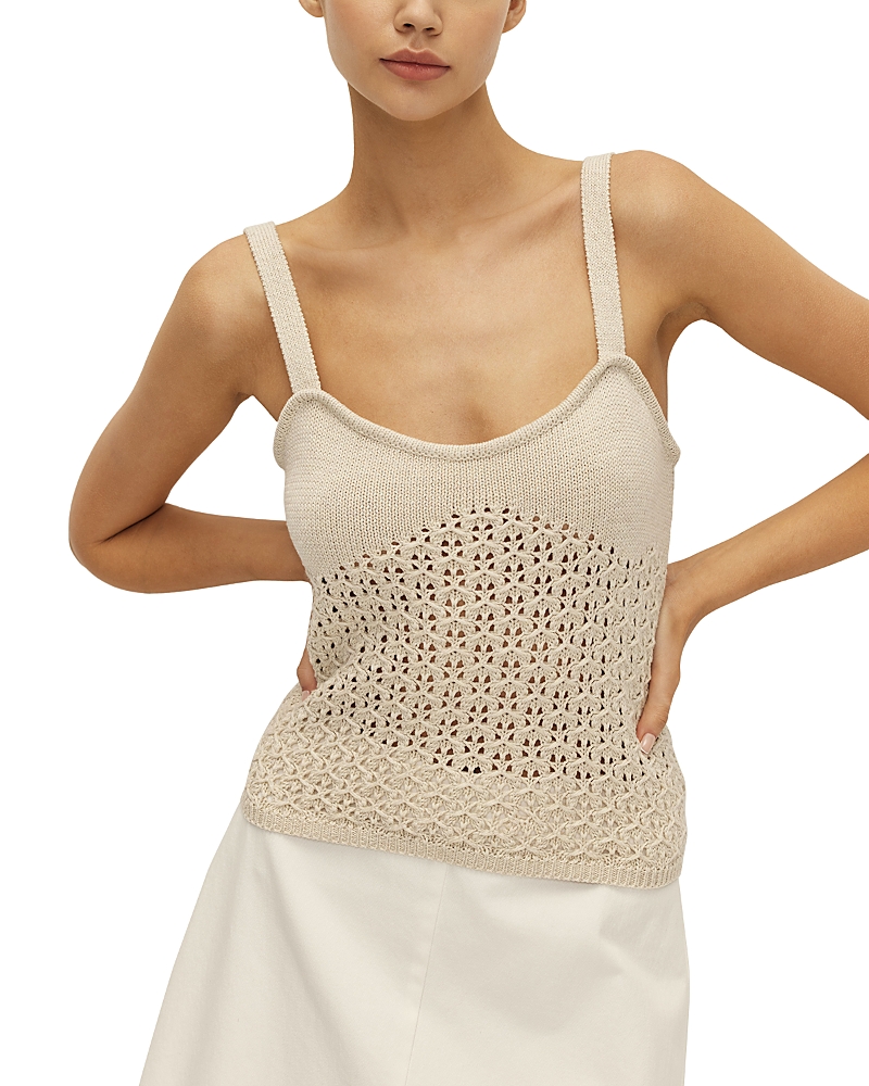 Elodie Eloise Crochet Tank Top In Ecru