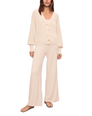 Eberjey - Fine Gauge V Neck Cardigan Sweater & Fine Gauge Sweater Pants