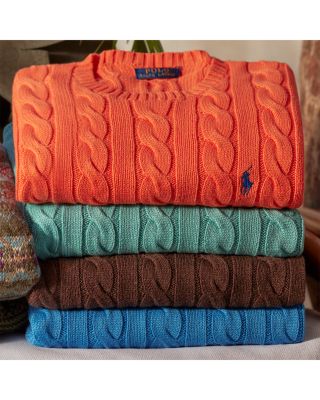 Cable-Knit Cotton Crewneck Sweater