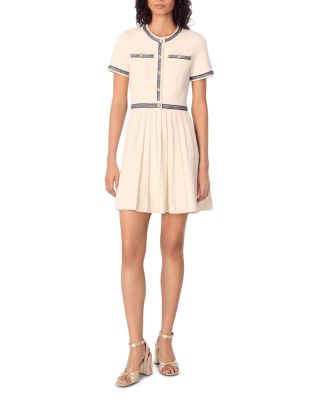 Pleated Knit Short Dress