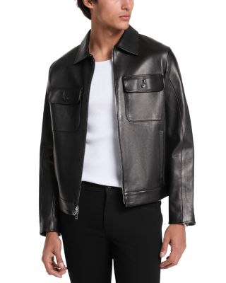 Michael Kors - Leather Bonded Full Zip Jacket