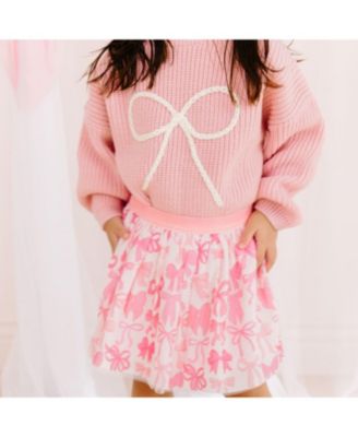 Girls' Bow Yarn Knit Sweater - Baby