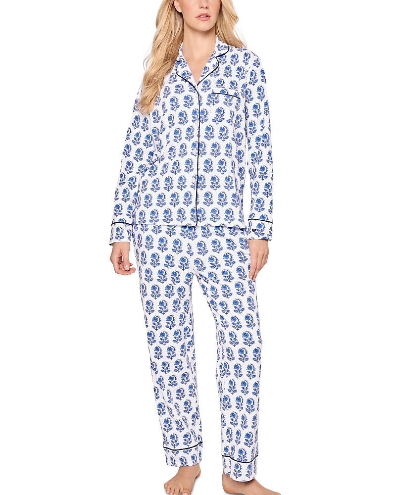 Petite Plume Cotton Vintage Ornaments Pajama Set In Bristol Bay