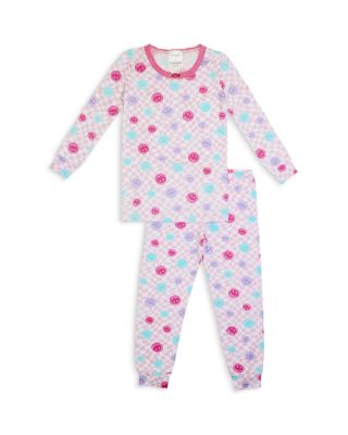 Girls' Smiley Face Print Pajama Set - Little Kid