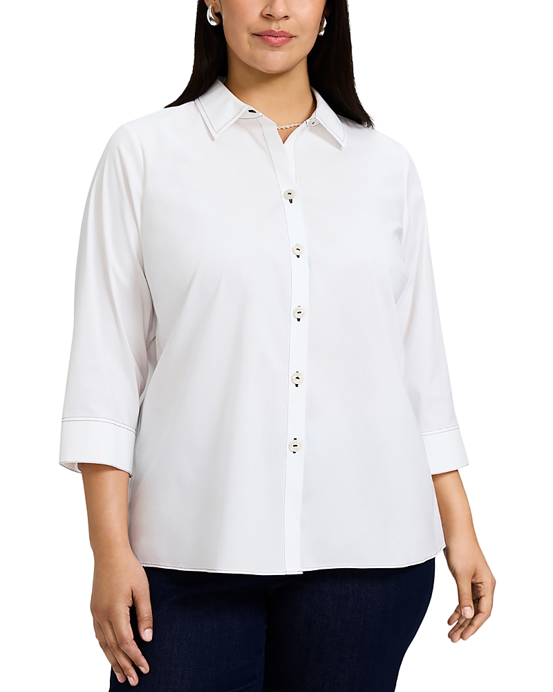 Foxcroft Plus Kelly Stretch Shirt In White