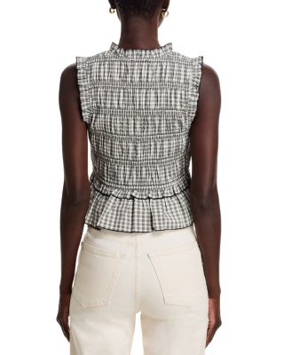 Martine Gingham Peplum Top