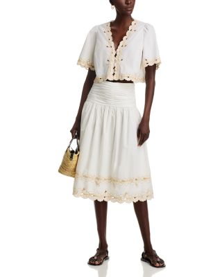 Sol Scalloped Midi Skirt