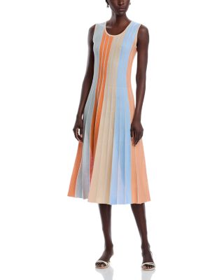 Misook - Modern Fit Lurex Striped Dress