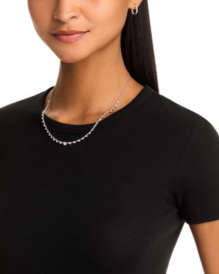 Diamond Prong Necklace in 14K White Gold, 2.25 tcw