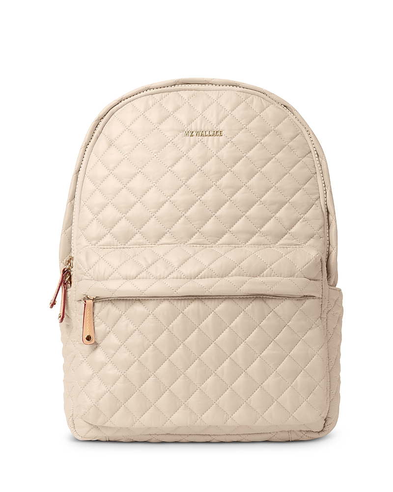 Mz Wallace Metro Ii Quilted Nylon Backpack In Buff/light Gold