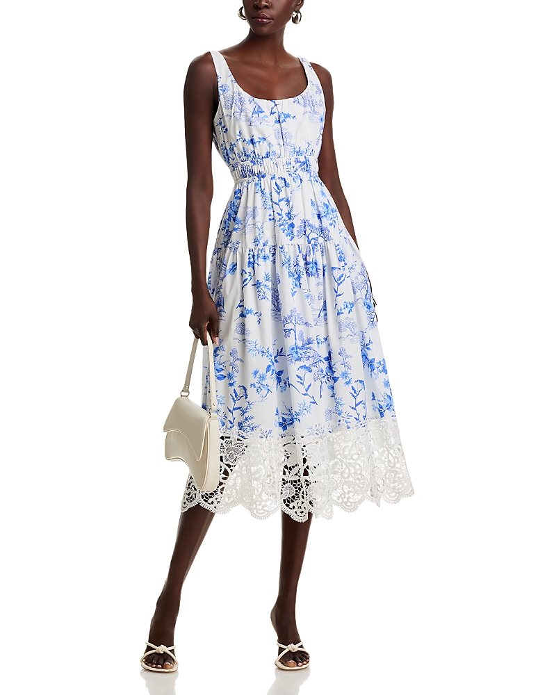 Aqua Lace Hem Midi Dress - Exclusive
