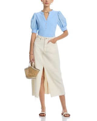 Puff Sleeve Henley Top