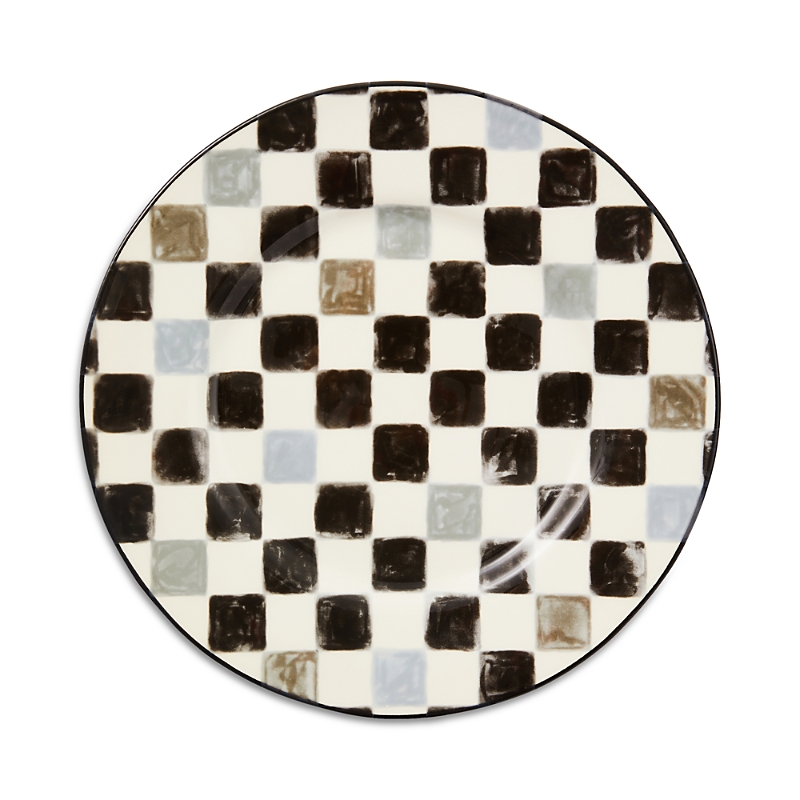Mackenzie-childs Check Dinner Plate In Black