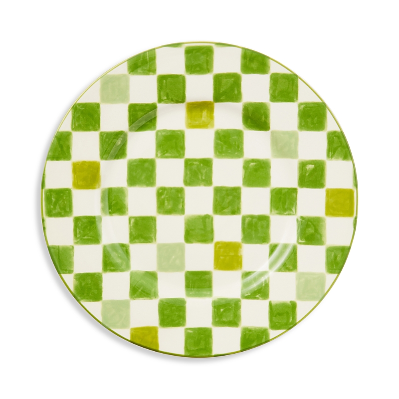 Mackenzie-childs Check Dinner Plate In Green