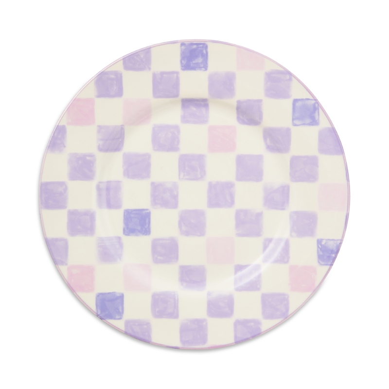 Mackenzie-childs Check Dinner Plate In Lilac