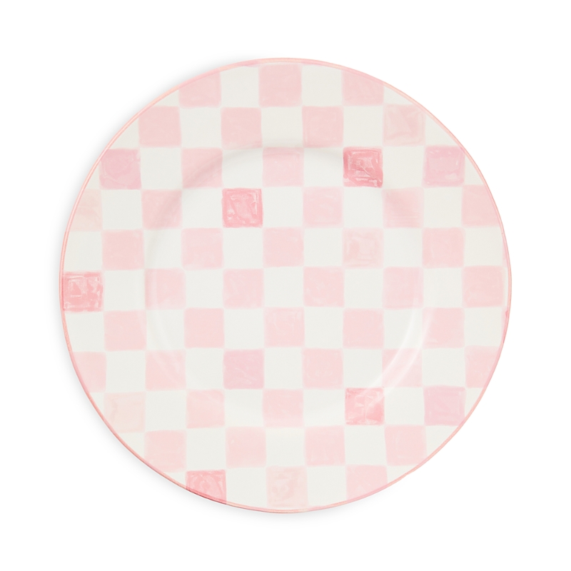 Mackenzie-childs Check Dinner Plate In Pink