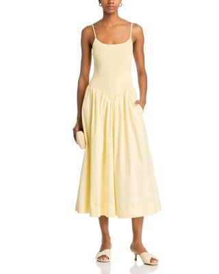 Hazel Smocked Dropped Waist Yellow Dress
