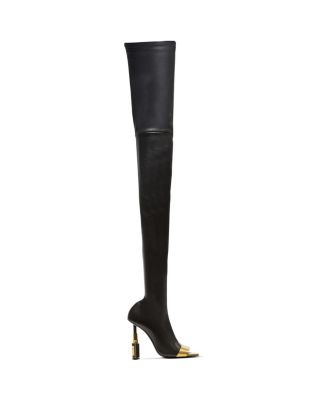 Women's Lipstick Lambskin Thigh-High Boots