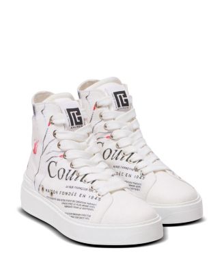 Balmain - Women's B-Court High-Top Trainers with Beauty Print
