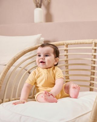 Unisex Short Sleeve Zip Romper - Baby