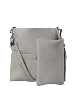 Slim Messenger Oat Grained Leather Crossbody 