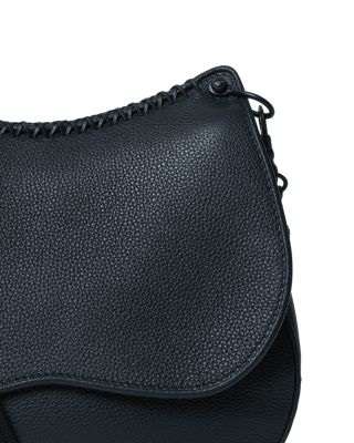 Medium Saddle Bag Black Grained Leather
