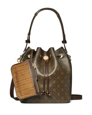 T Monogram Coated Canvas Bucket Bag